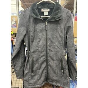 Free Country Jacket Adult Medium Gray Long‎ Sleeve Full Zip Faux Fur Lining